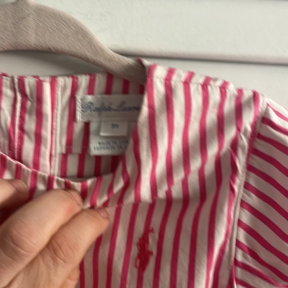 Ralph Lauren Layette Peplum Button Back Shirt, Puffed Sleeves,LIKE NEW-Size 9M